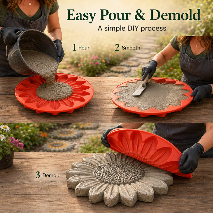 💥 LAST DAY 49% OFF - 🌻 Reusable Sunflower Stepping Stone Mold (📦Buy 2 Free Shipping)