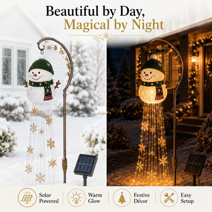 🔥🎅Christmas Early Discount 🔥-☃️ Snowman Sparkle Cascade - Solar Garden Light