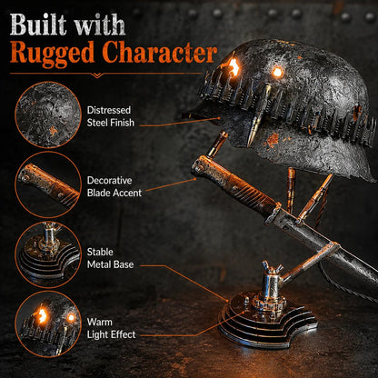 🪖 War Relic Vintage Helmet Table Lamp🎁