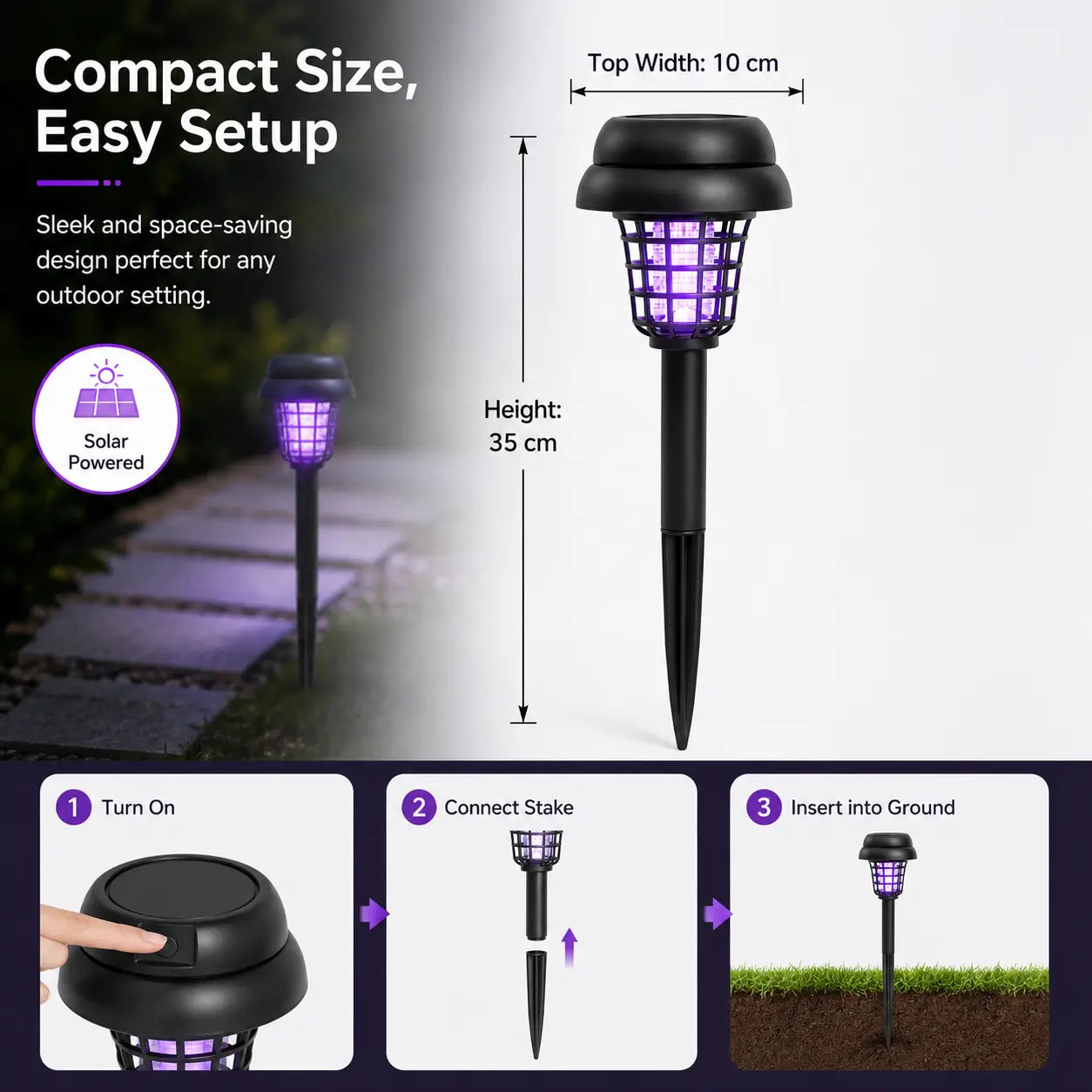 ☀️ Solar Mosquito Zapper | 2-in-1 Bug Killer & Yard Light 🦟