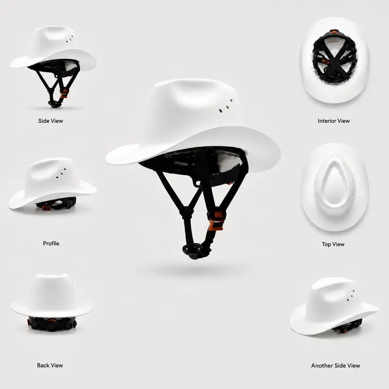 🔥LAST DAY 49% OFF🤠Western Cowboy Hard Hat, Vented Wide Brim Safety Helmet for Construction & Ranch Workers
