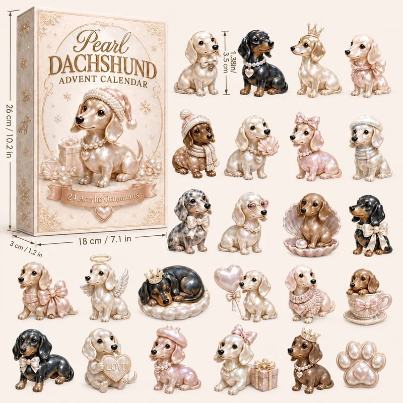 Pearl Dachshund / 3D Sculpted Design Guardian Angel