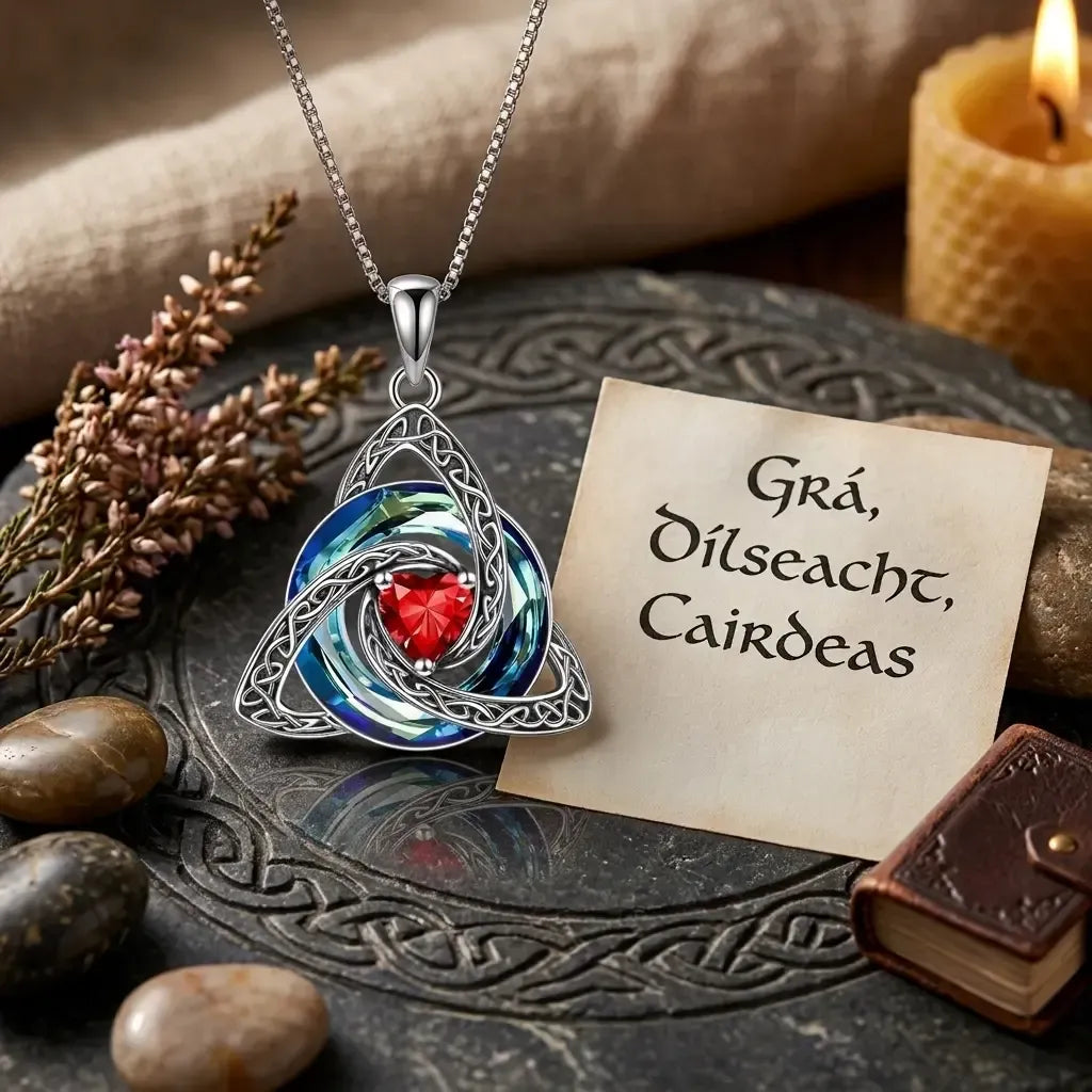 🔥LAST DAY 50% OFF - ✝️12-Month Birthstone Celtic Trinity Knot Necklace 💖