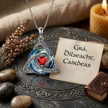 🔥LAST DAY 50% OFF - ✝️12-Month Birthstone Celtic Trinity Knot Necklace 💖