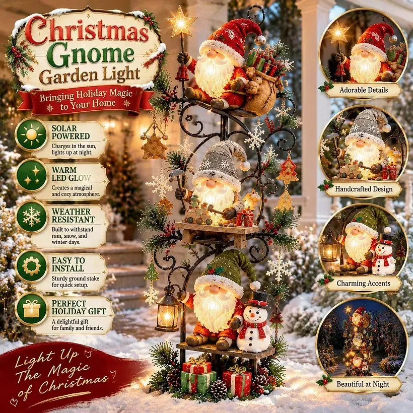 🔥😍🎄✨ Christmas Gnome Workshop Solar Garden Light 🎁🌟