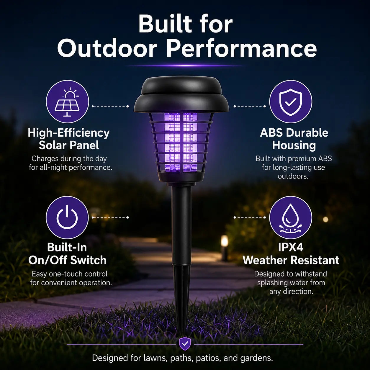 ☀️ Solar Mosquito Zapper | 2-in-1 Bug Killer & Yard Light 🦟