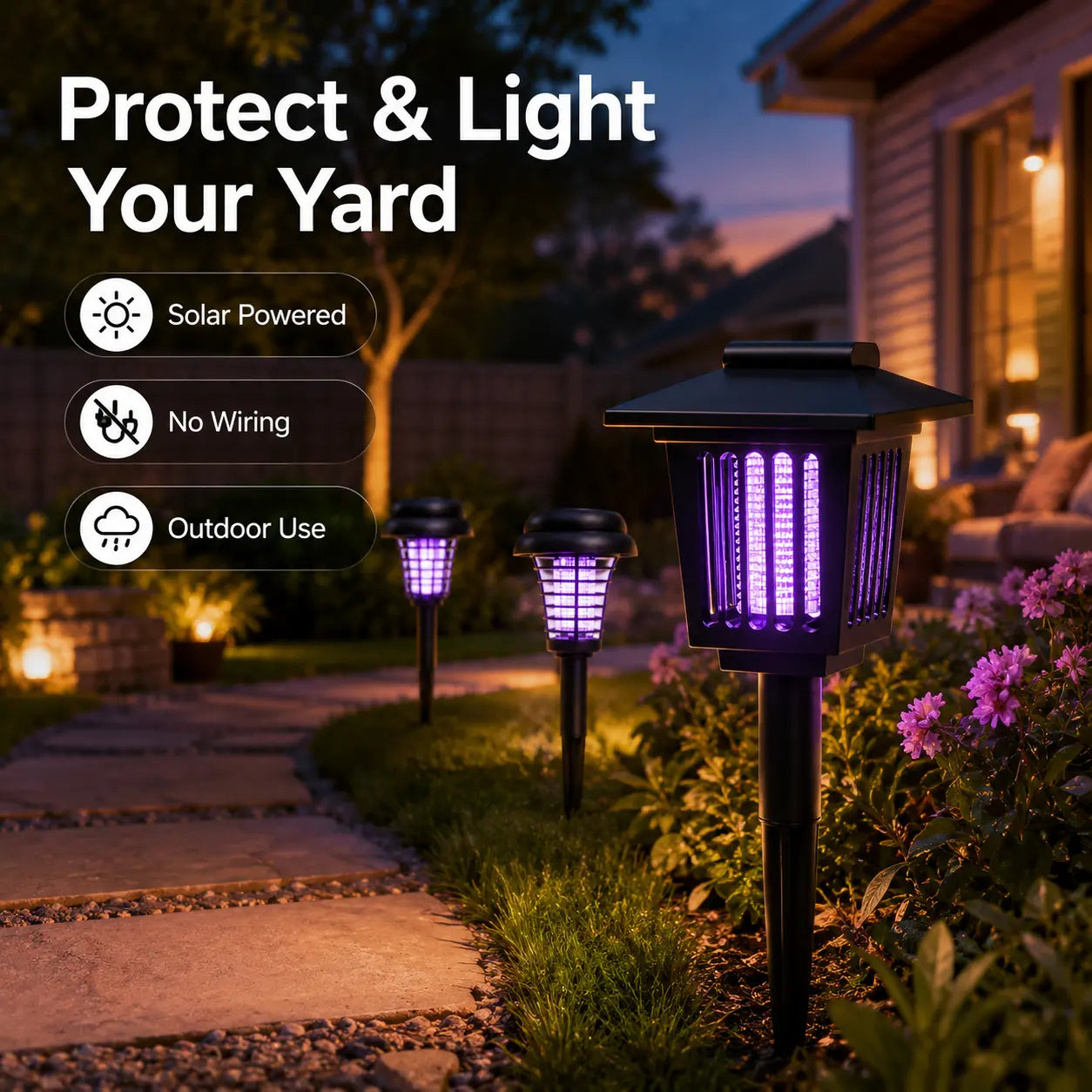 ☀️ Solar Mosquito Zapper | 2-in-1 Bug Killer & Yard Light 🦟