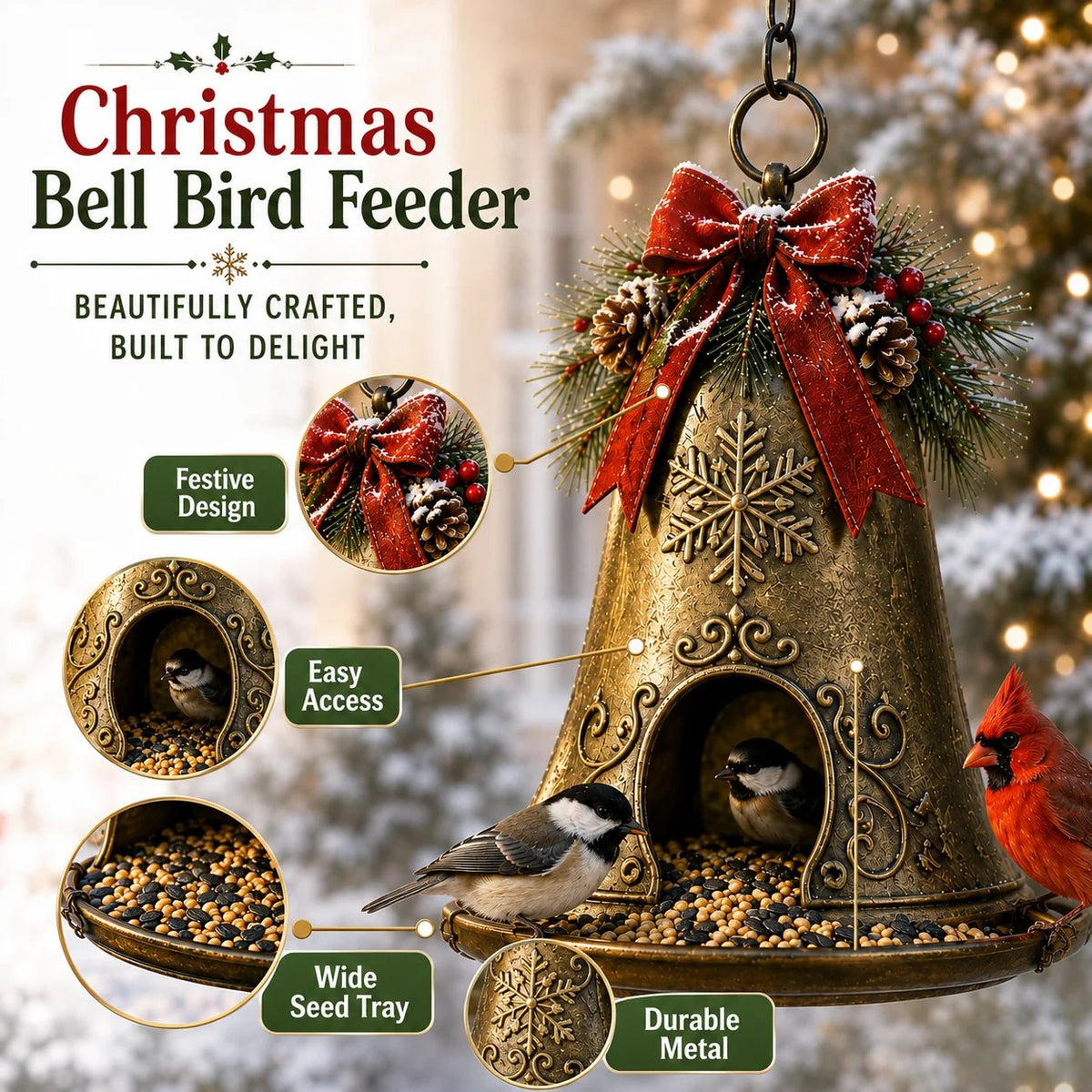 ✨🎄 Christmas Bird Feeder Collection™ – Festive Hanging Garden Feeders for Wild Birds