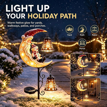 🤩Solar Christmas Moon Snowman Lamp Post Decoration, Santa Claus🎅💖