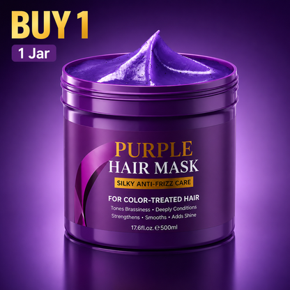💜 Keratin Purple Toning Hair Mask (500mL) – Anti-Brass Color Care ✨