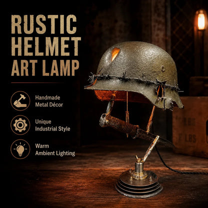 🪖 War Relic Vintage Helmet Table Lamp🎁