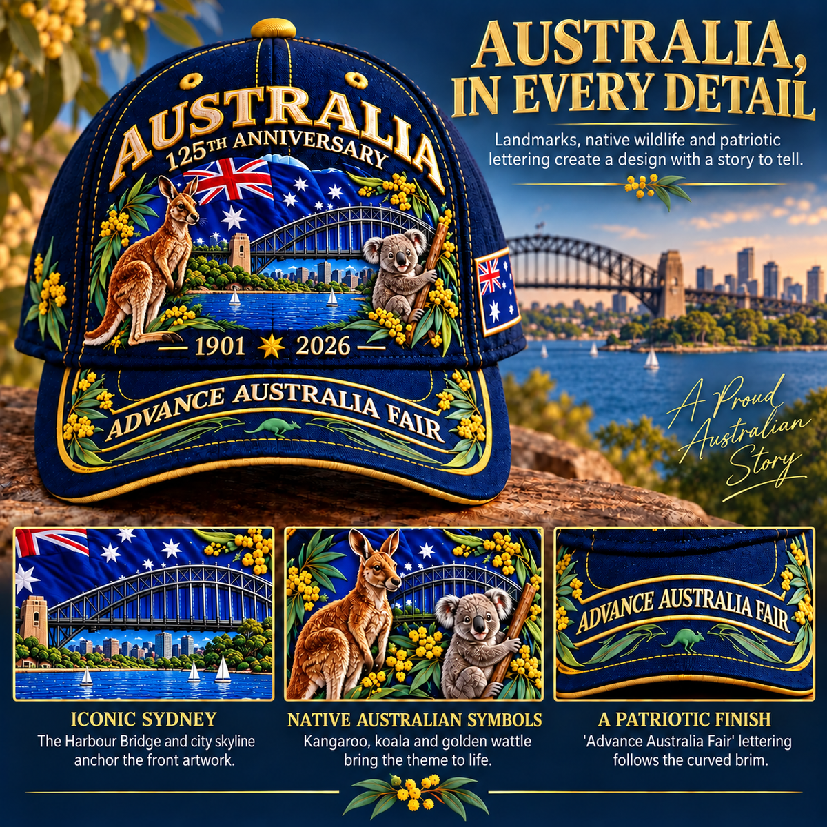 🦘Australia 125th Anniversary 1901–2026 Commemorative Cap