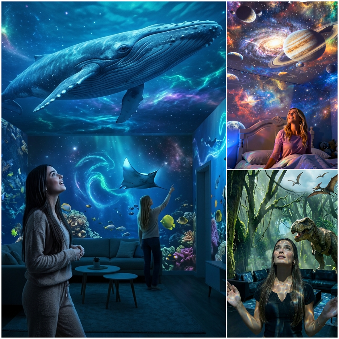 ⏰Last day Promotion 🔥5D Galaxy Ocean Projector for Bedroom