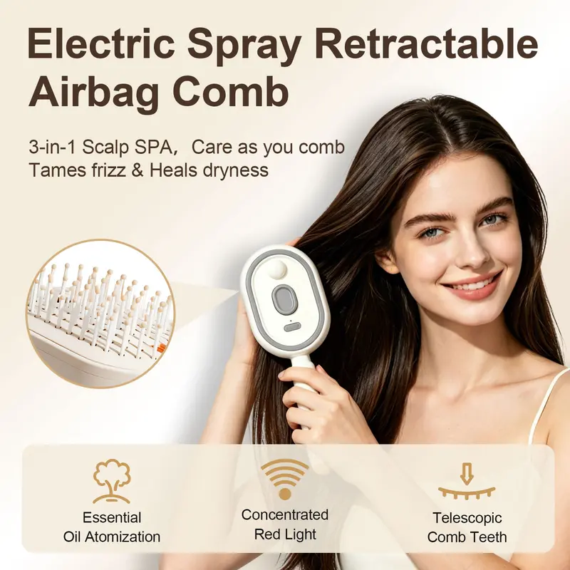 🔥 Risk-Free 30-Day Guargntee! 🔥Electric Spray Air Cushion Massage Comb