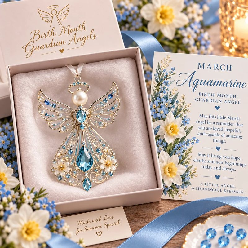 Birthstone Guardian Angel ornament
