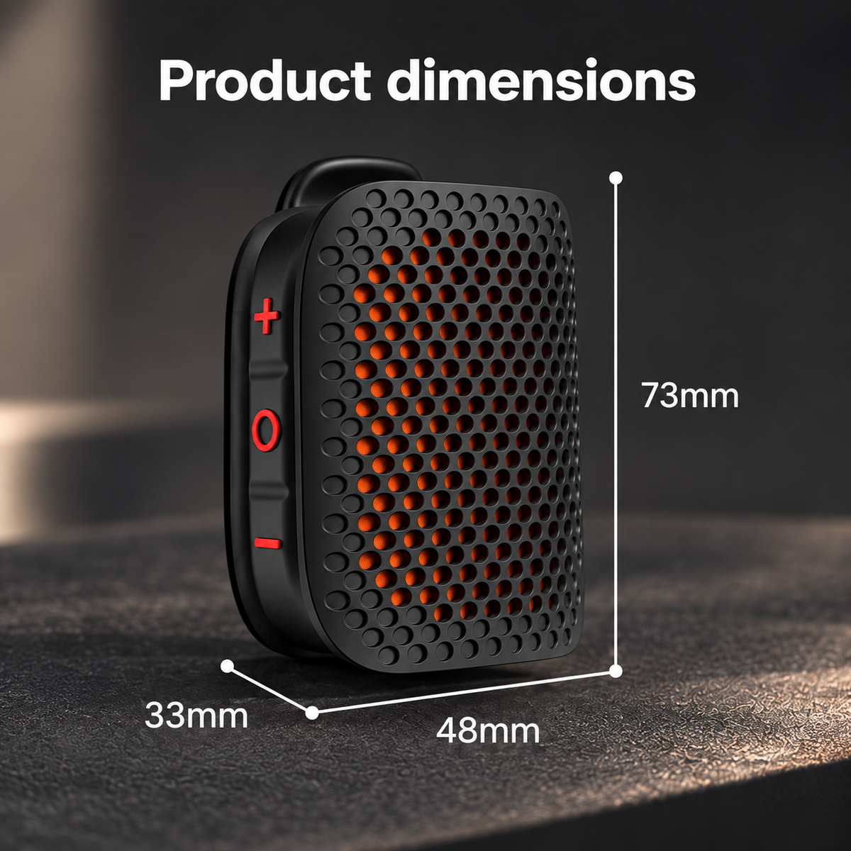 Portable Clip-On Bluetooth Speaker – Ultra-Light Wearable Sound with IPX7 Waterproof Protection