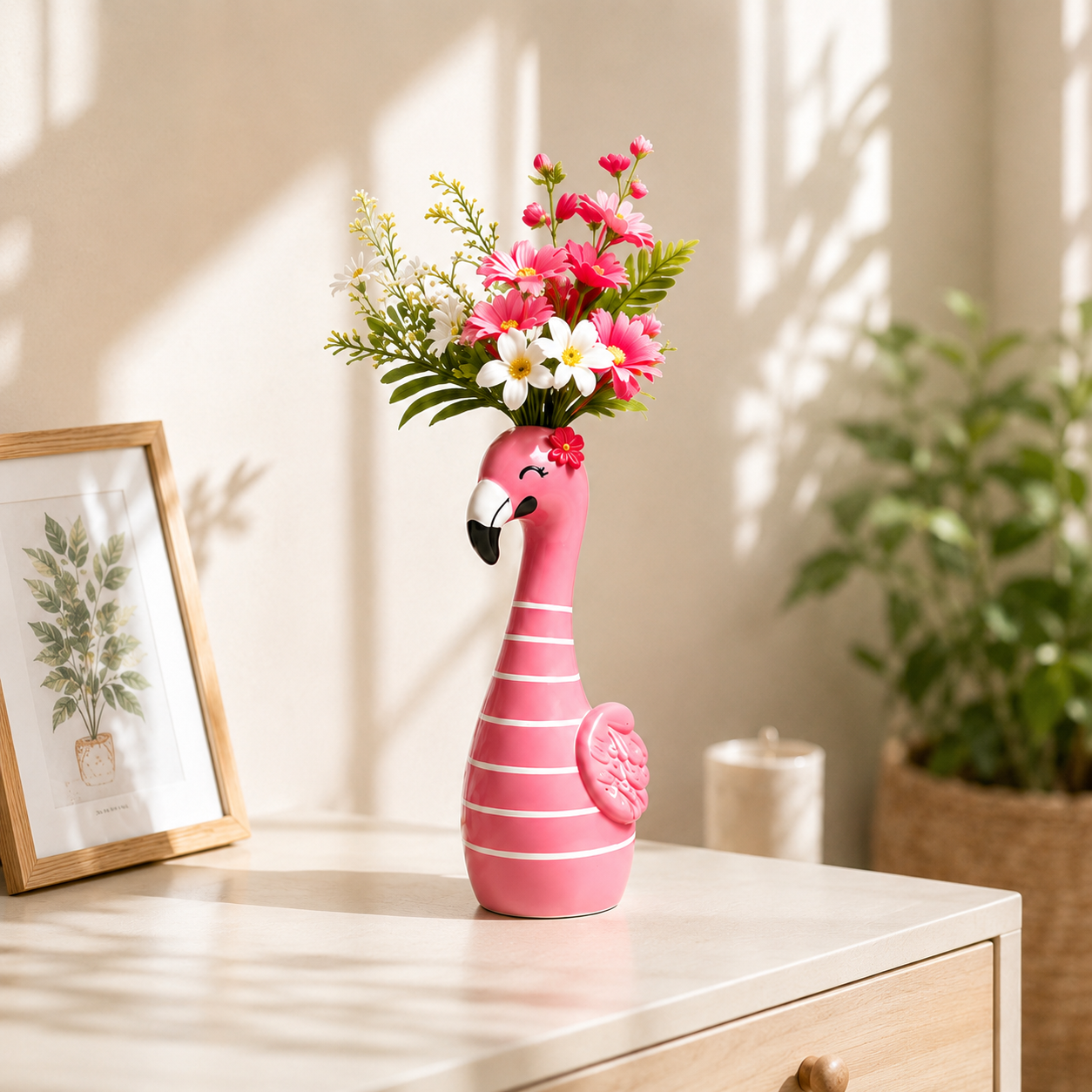🦩50% OFF🦩 Cute Pink Flamingo Ceramic Vase｜Home Table Decor💖