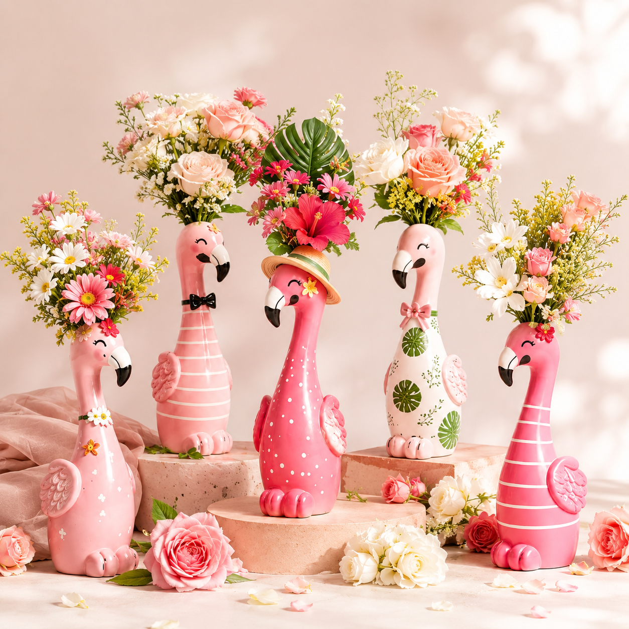 🦩50% OFF🦩 Cute Pink Flamingo Ceramic Vase｜Home Table Decor💖