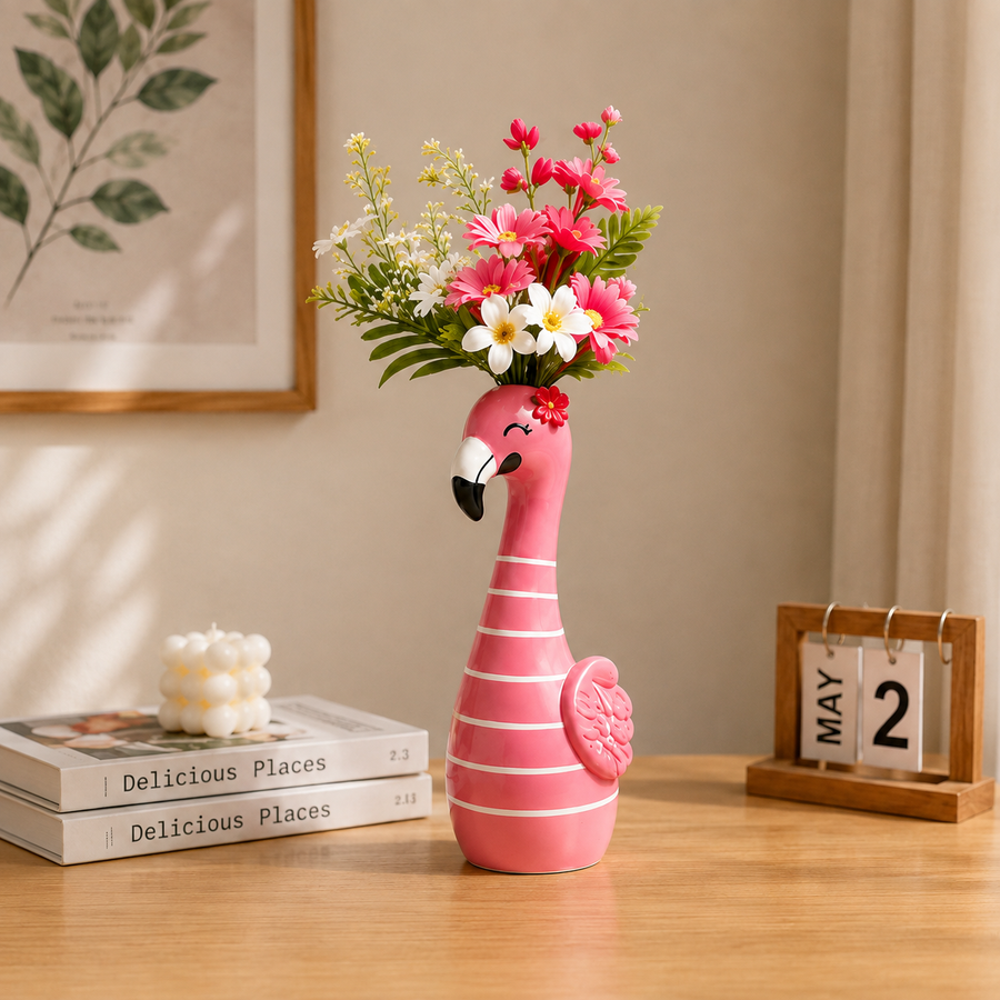 🦩50% OFF🦩 Cute Pink Flamingo Ceramic Vase｜Home Table Decor💖
