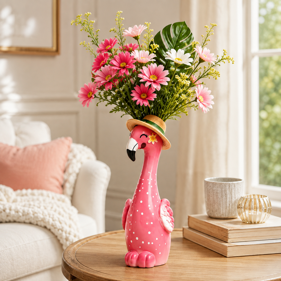 🦩50% OFF🦩 Cute Pink Flamingo Ceramic Vase｜Home Table Decor💖