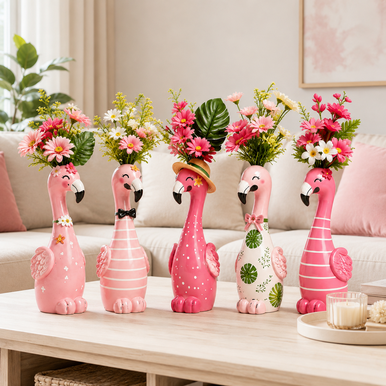 🦩50% OFF🦩 Cute Pink Flamingo Ceramic Vase｜Home Table Decor💖