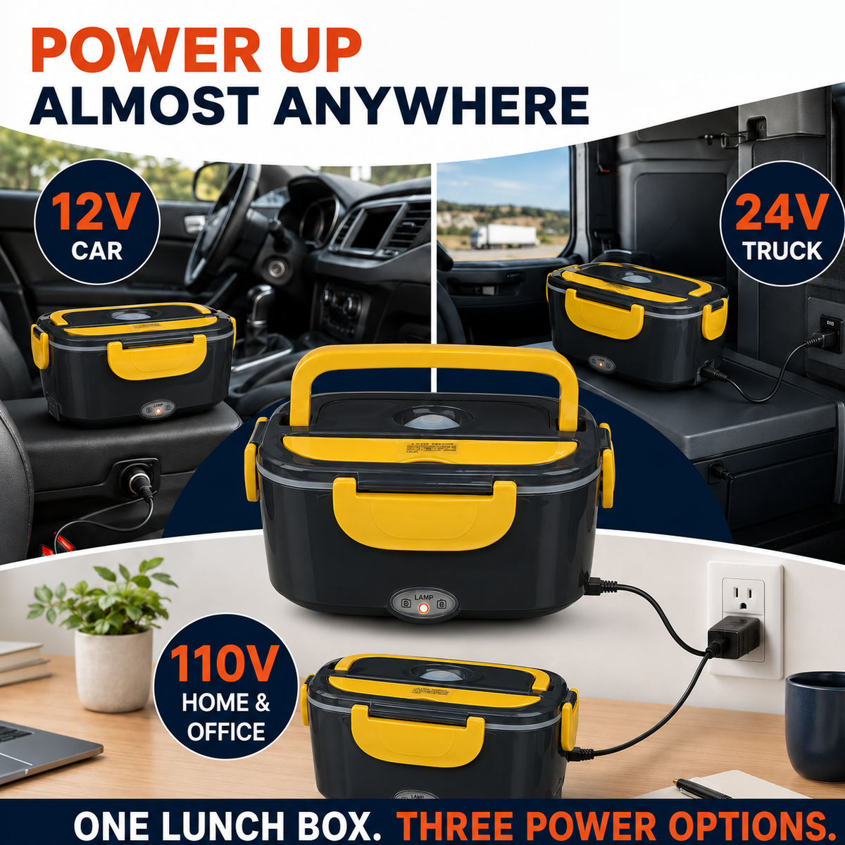 📢📢 !! ⏰Portable Electric Heated Lunch Box Water-Free Food Warmer