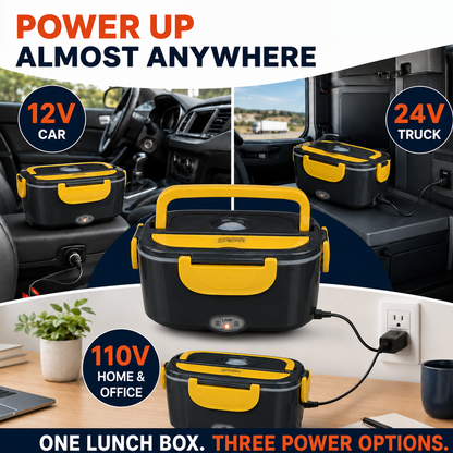 📢📢 !! ⏰Portable Electric Heated Lunch Box Water-Free Food Warmer