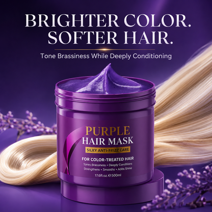 💜 Keratin Purple Toning Hair Mask (500mL) – Anti-Brass Color Care ✨