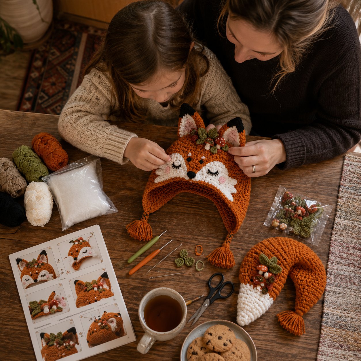 🐉✨ Fantasy Hood Hat DIY Crochet Kit | Premium Soft Yarn Materials with Step-by-Step Guide DIY Handmade Wearable Character Hood 🧶🎭✨