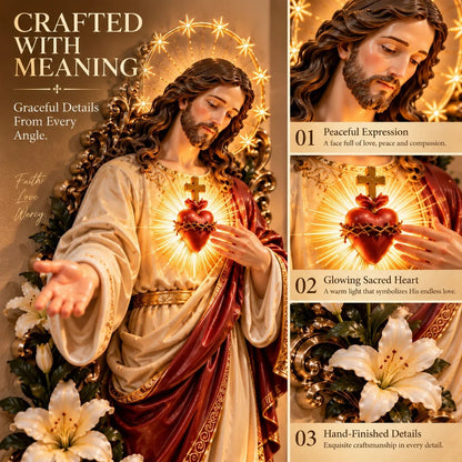 🔥HOT SALE🔥 50% OFF - ✨ Sacred Heart of Jesus 3D Lighted Wall Décor