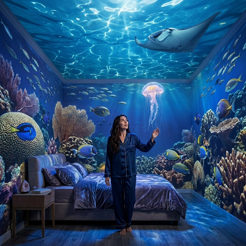 ⏰Last day Promotion 🔥5D Galaxy Ocean Projector for Bedroom