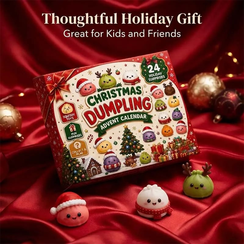 Weihnachts-Adventskalender mit Teigtaschen-Squishys