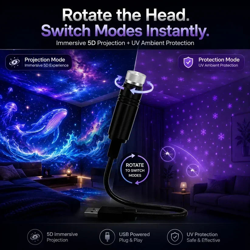 ⏰Last day Promotion 🔥5D Galaxy Ocean Projector for Bedroom