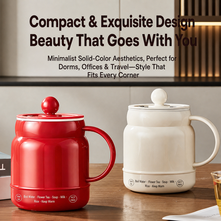 Red electric cooking cup