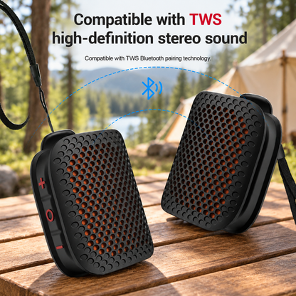 Portable Clip-On Bluetooth Speaker – Ultra-Light Wearable Sound with IPX7 Waterproof Protection