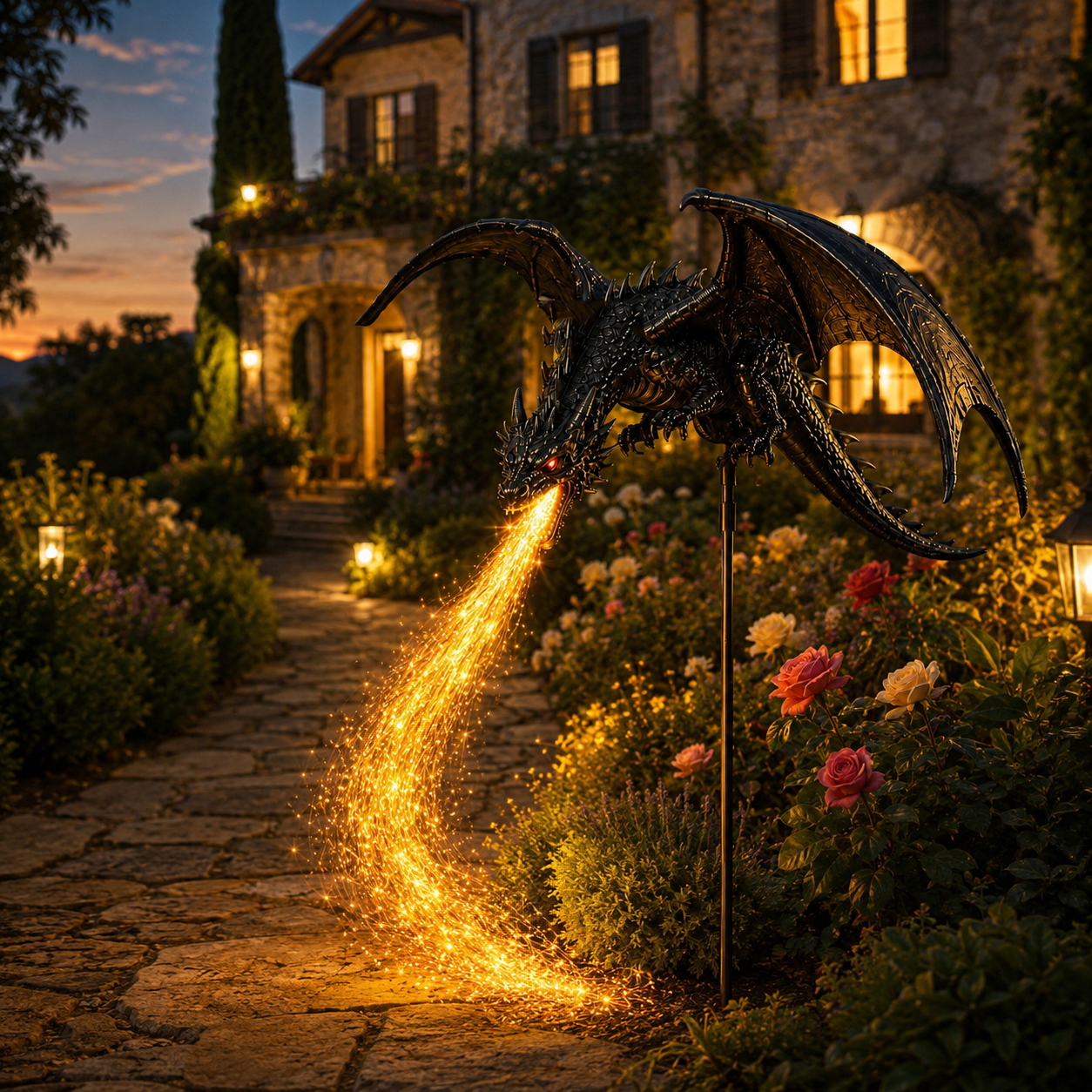2027 Fellime®Dragon’s Ember Solar Garden Decor