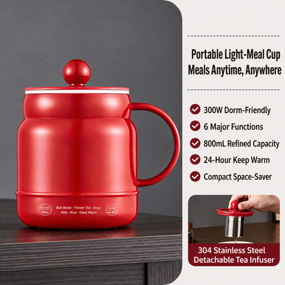 🔥 6-in-1 Portable Electric Cooking Cup – 800mL Mini Cooker for Meals & Drinks