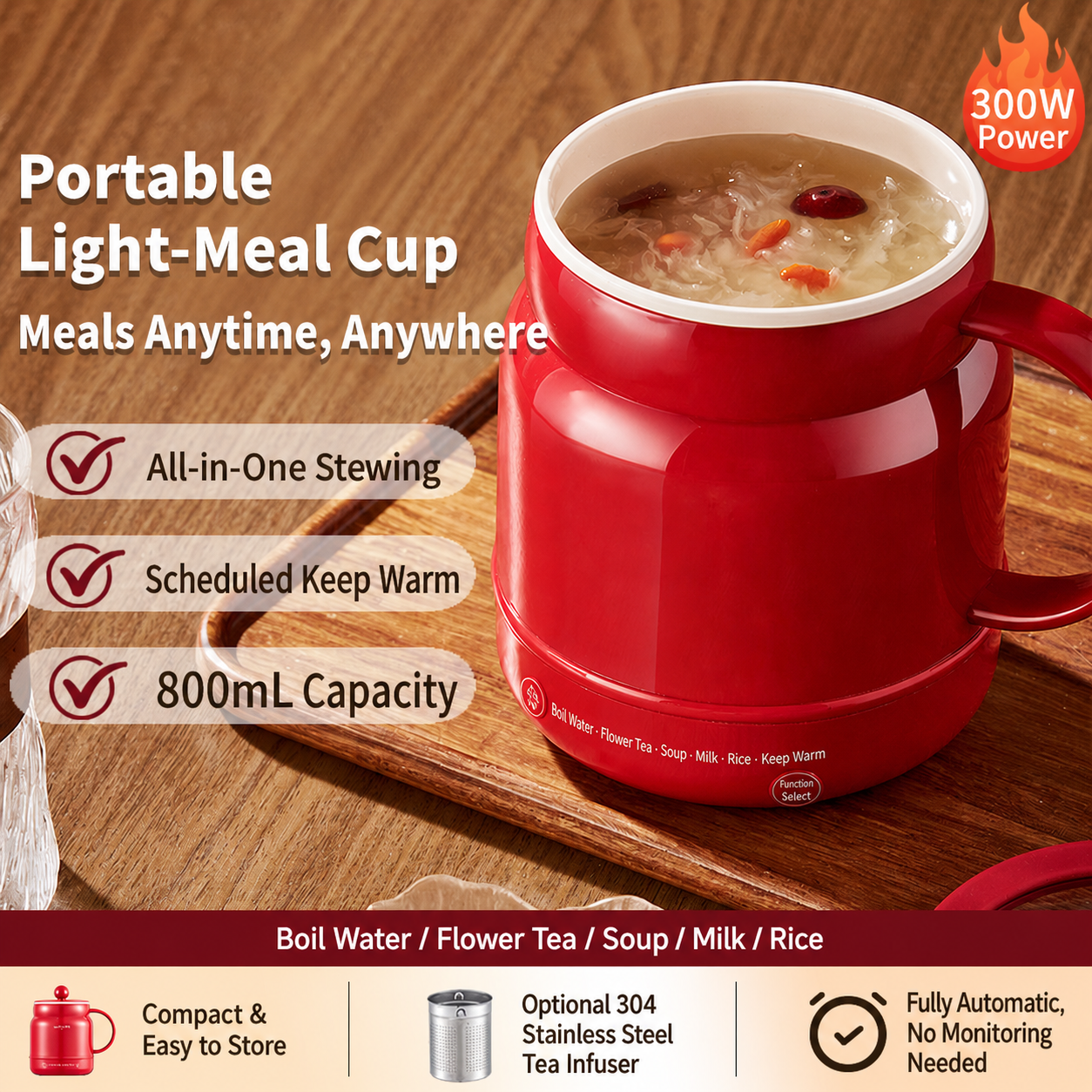 🔥 6-in-1 Portable Electric Cooking Cup – 800mL Mini Cooker for Meals & Drinks