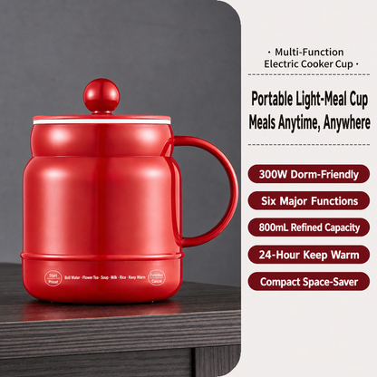 🔥 6-in-1 Portable Electric Cooking Cup – 800mL Mini Cooker for Meals & Drinks