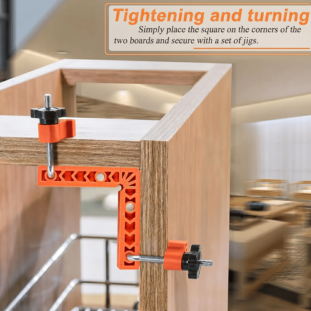 🔧90 Degree Corner Clamp & Positioning Square Set - (3" 4")inch x 8 Right Angle Clamp with 8 Clamp ABS Plastic L-Shaped Tool