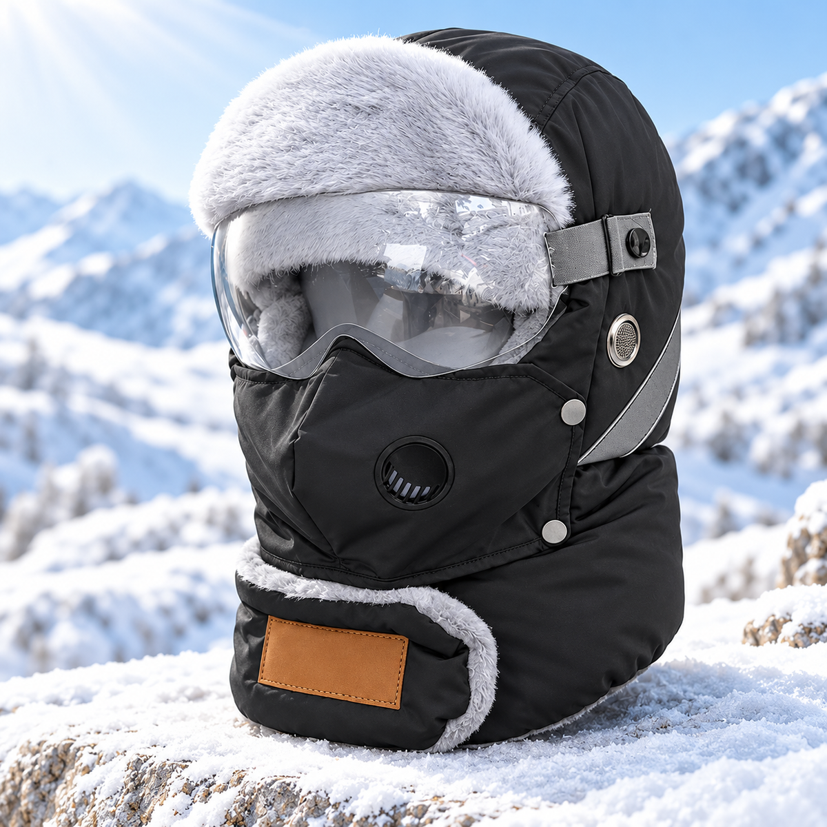 ❄️ 5-in-1 Winter Thermal Hat – Cozy Warmth & Wind Protection with Detachable Face Mask and Goggles