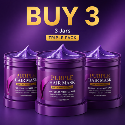 💜 Keratin Purple Toning Hair Mask (500mL) – Anti-Brass Color Care ✨