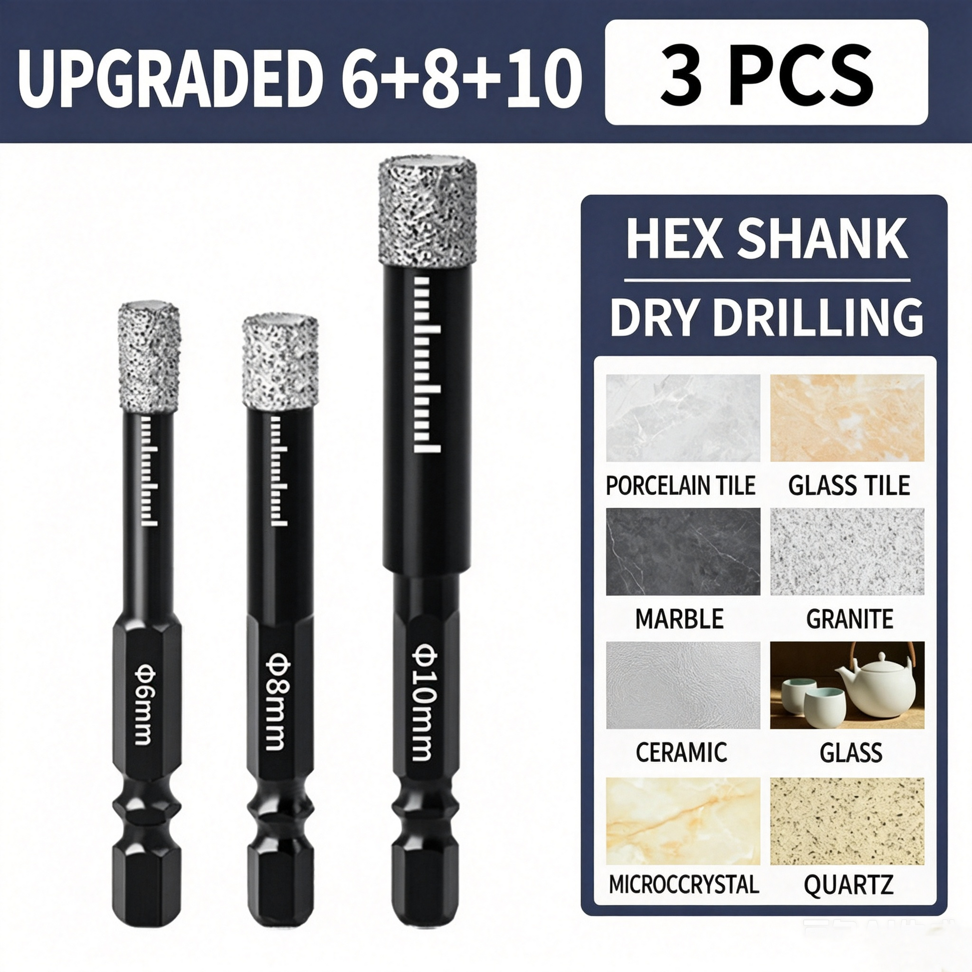 🛠️✨ Limited Time 39% OFF✨ Premium Diamond Drill Bit Set for Tile, Ceramic & Glass