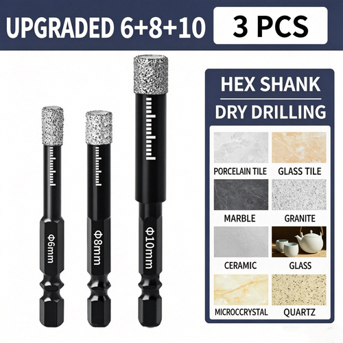 🛠️✨ Limited Time 39% OFF✨ Premium Diamond Drill Bit Set for Tile, Ceramic & Glass
