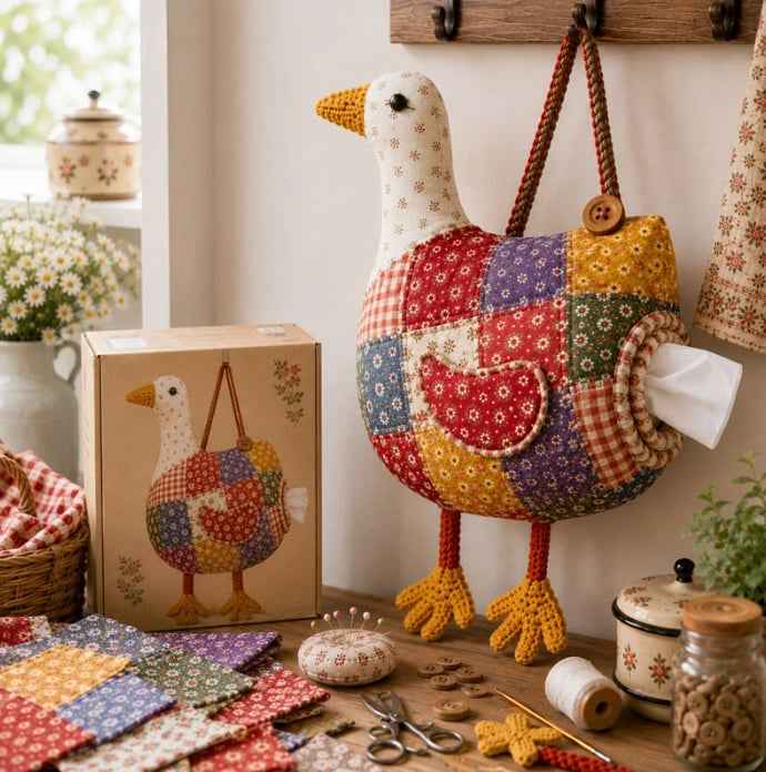 🐔DIY Patchwork Chicken & Duck Tissue Holders