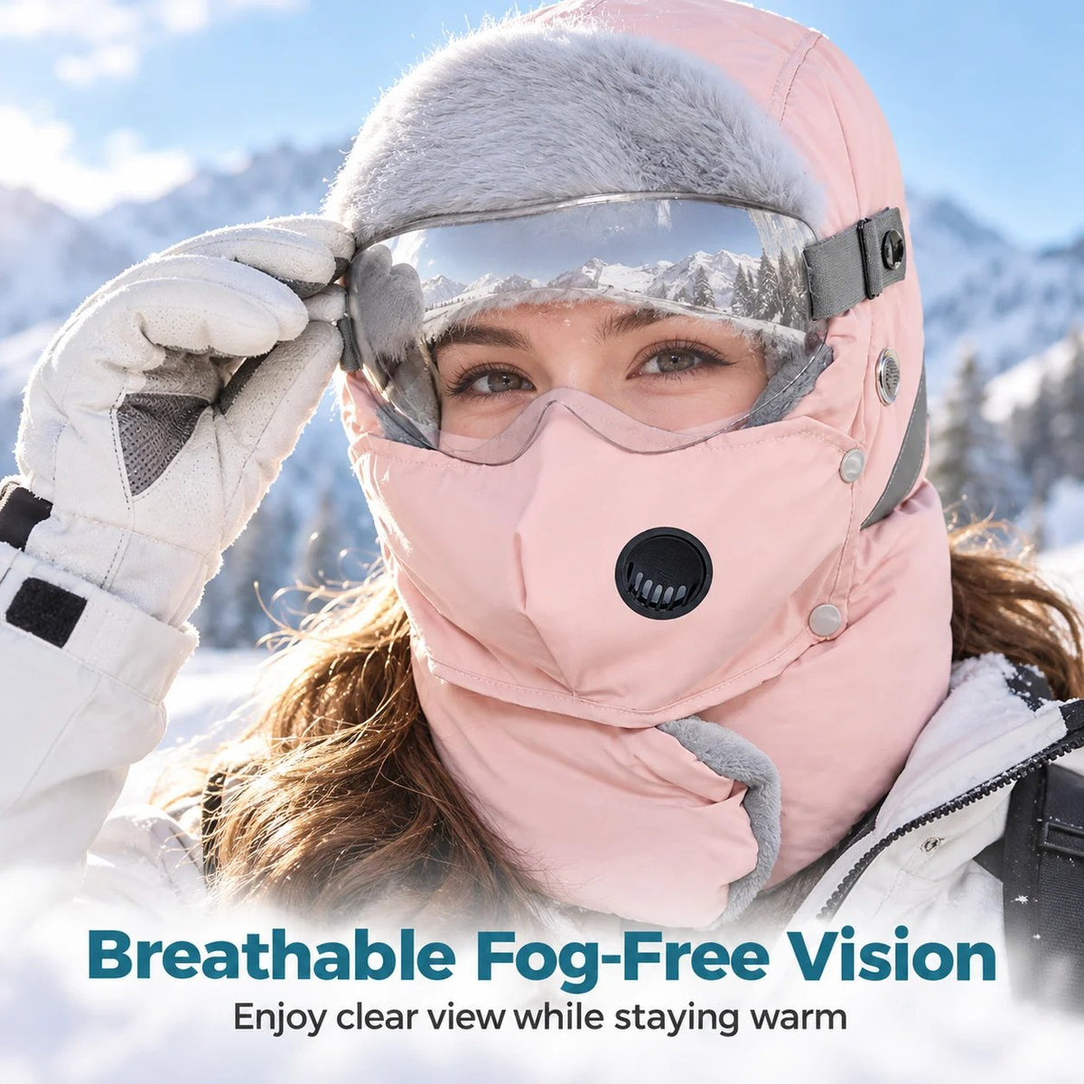 ❄️ 5-in-1 Winter Thermal Hat – Cozy Warmth & Wind Protection with Detachable Face Mask and Goggles