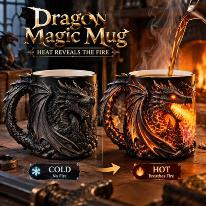 🐉✨  Dragonfire 3D Heat-Reveal Magic Mug | Add a Hot Drink. Awaken the Dragon.🔥