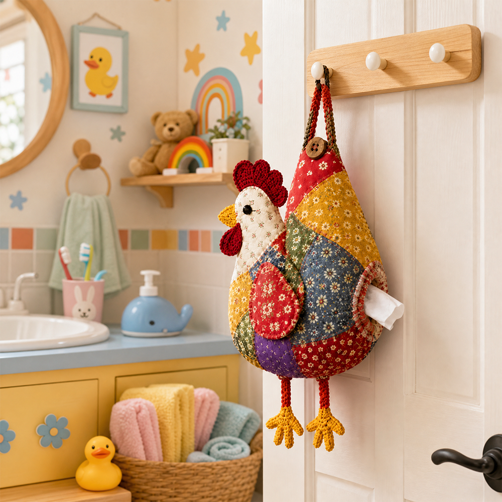 🐔40% OFF | Vintage Patchwork Chicken & Duck Hanging Tissue Holder