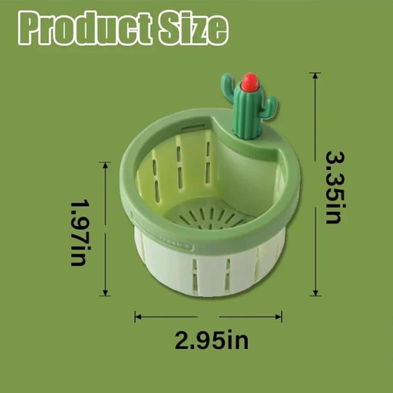 2pcs Cactus Kitchen Automatic Dumping Sink Filter
