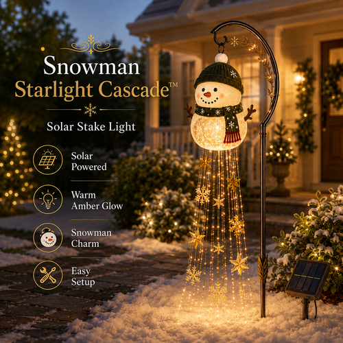 🔥🎅Christmas Early Discount 🔥-☃️ Snowman Sparkle Cascade - Solar Garden Light